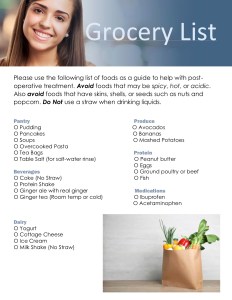 oral surgery grocery list